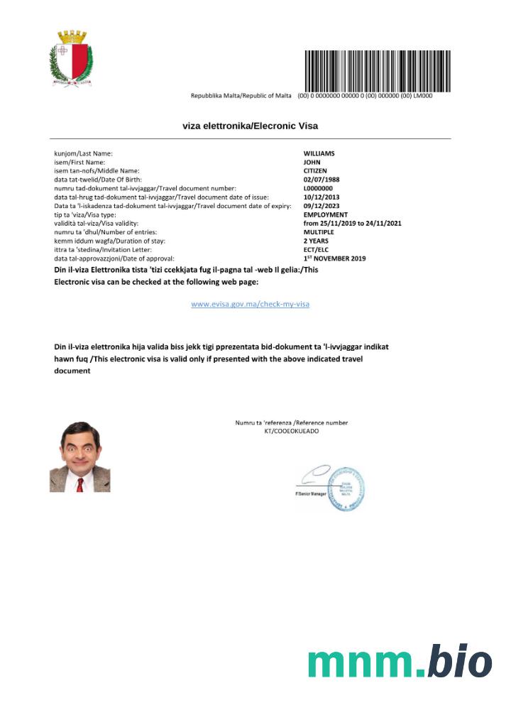 Malta szablon e-visa